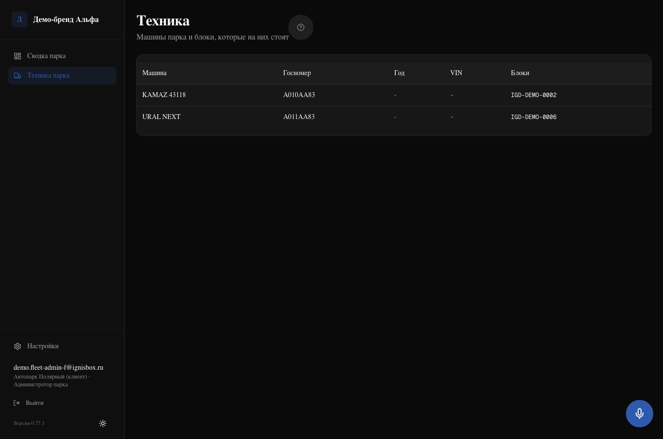 Техника парка